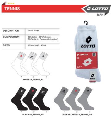 LOTTTRIS- tris tennis calzino uomo cotone (set 3 pz) - Fratelli Parenti